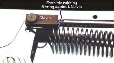 Photo B: Return spring and Clevis